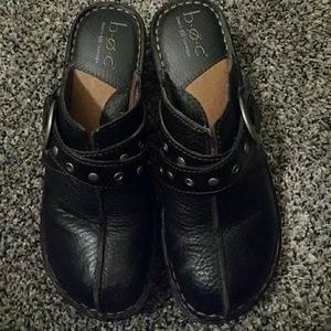 b.o.c. Clogs-Black Leather Clogs-Sz 7